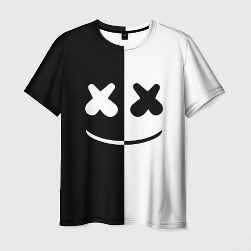 Мужская футболка Marshmello: Black & White / 3D-принт – фото 1