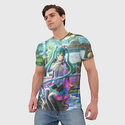Футболка мужская Мика Хацуне в консерватории в наушниках, цвет: 3D-принт — фото 2