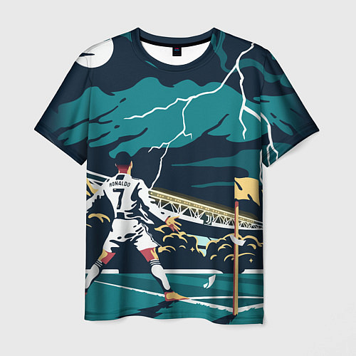 Мужская футболка Ronaldo lightning / 3D-принт – фото 1