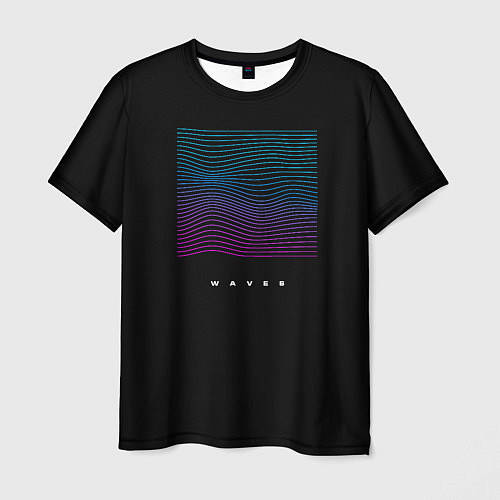 Мужская футболка Neon WAVES / 3D-принт – фото 1