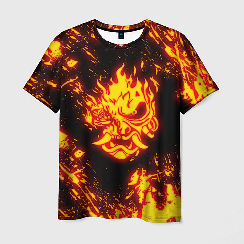 Мужская футболка Cyberpunk 2077: FIRE SAMURAI / 3D-принт – фото 1