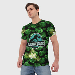 Футболка мужская Jurassic World: Green Flowers, цвет: 3D-принт — фото 2