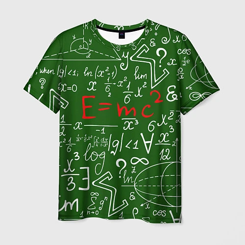 Мужская футболка E=mc2: Green Style / 3D-принт – фото 1