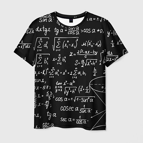 Мужская футболка Алгебраические формулы / 3D-принт – фото 1