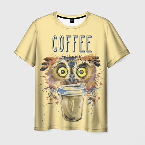 Мужская футболка Owls like coffee / 3D-принт – фото 1