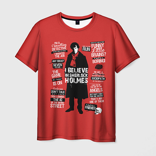 Мужская футболка Шерлок / 3D-принт – фото 1