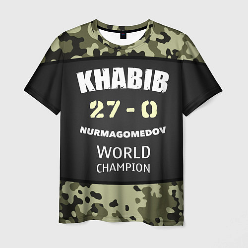 Мужская футболка Khabib: 27 - 0 / 3D-принт – фото 1