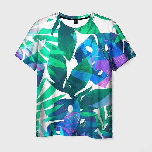 Мужская футболка Зеленые тропики / 3D-принт – фото 1