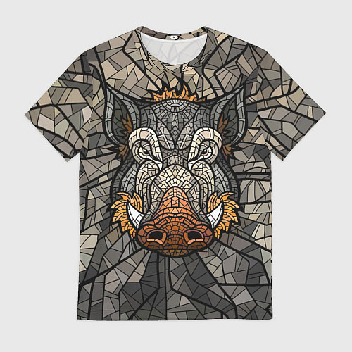 Мужская футболка Mosaic Pig / 3D-принт – фото 1
