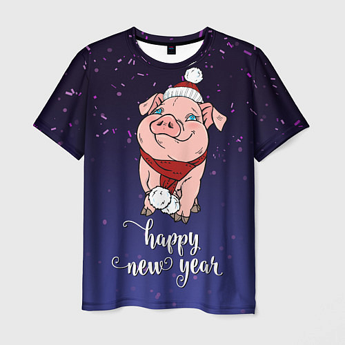 Мужская футболка Happy New Year / 3D-принт – фото 1