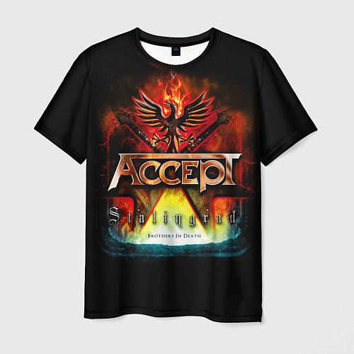 Мужская футболка Accept: Flame Eagle / 3D-принт – фото 1