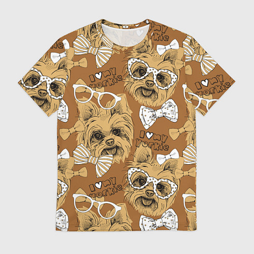 Мужская футболка I love my Yorkie / 3D-принт – фото 1
