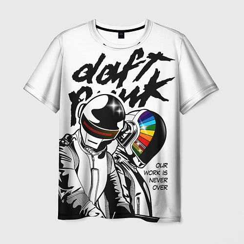 Мужская футболка Daft Punk: Our work is never over / 3D-принт – фото 1