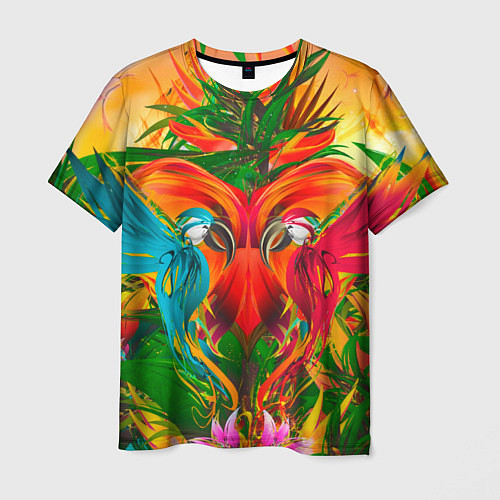Мужская футболка Яркие тропики / 3D-принт – фото 1