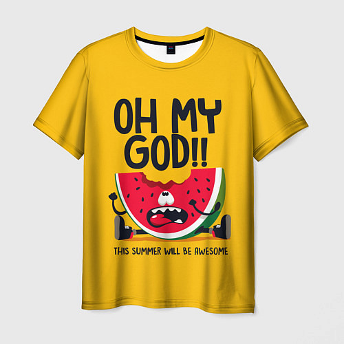 Мужская футболка Oh my God! / 3D-принт – фото 1