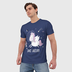Футболка мужская Space unicorn, цвет: 3D-принт — фото 2