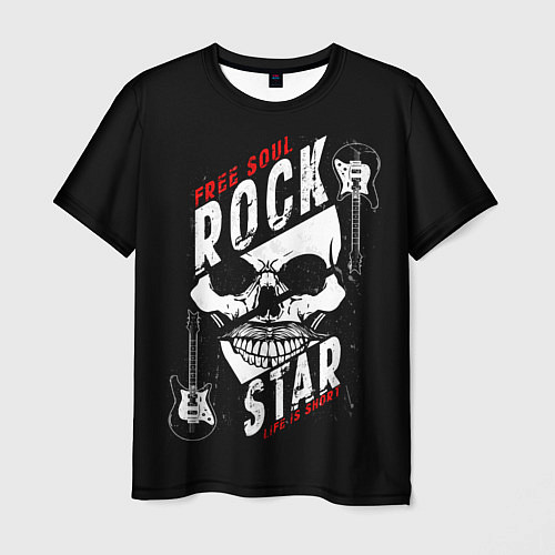 Мужская футболка Free soul rock star / 3D-принт – фото 1