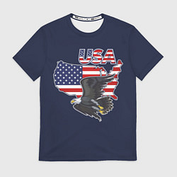 Футболка мужская USA - flag and eagle, цвет: 3D-принт