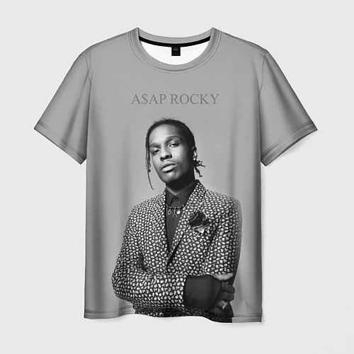 Мужская футболка ASAP Rocky: Grey Fashion / 3D-принт – фото 1