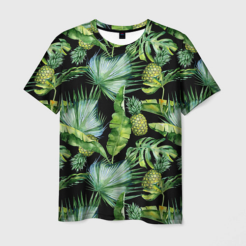 Мужская футболка Цветущие ананасы / 3D-принт – фото 1
