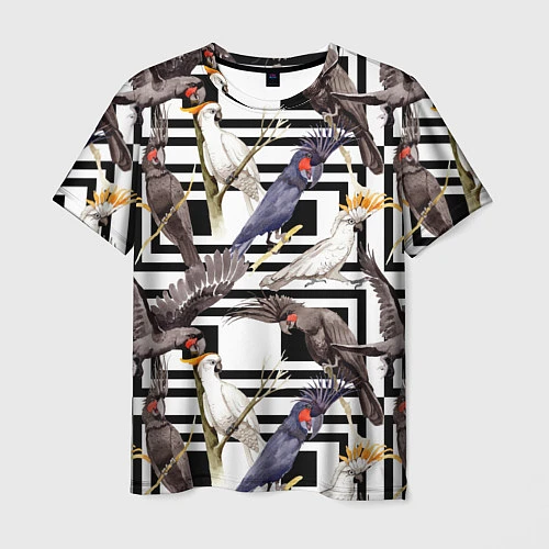 Мужская футболка Попугаи Какаду / 3D-принт – фото 1