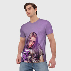 Футболка мужская Billie Eilish: Violet Fashion, цвет: 3D-принт — фото 2