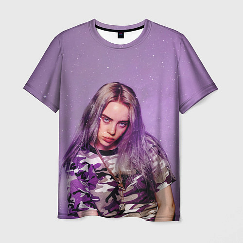 Мужская футболка Billie Eilish: Violet Fashion / 3D-принт – фото 1