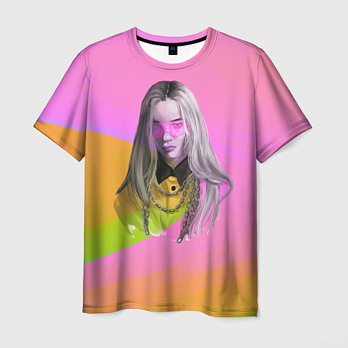 Мужская футболка Billie Eilish: Pink Fashion / 3D-принт – фото 1