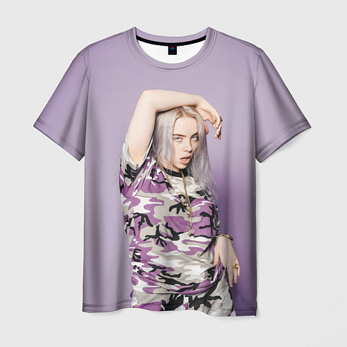 Мужская футболка Billie Eilish: Violet Camo / 3D-принт – фото 1