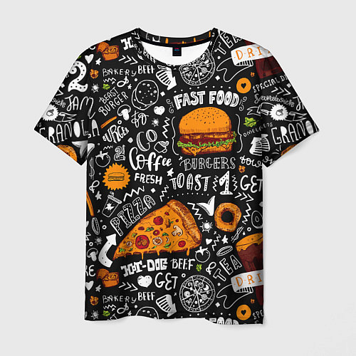 Мужская футболка Fast Food / 3D-принт – фото 1