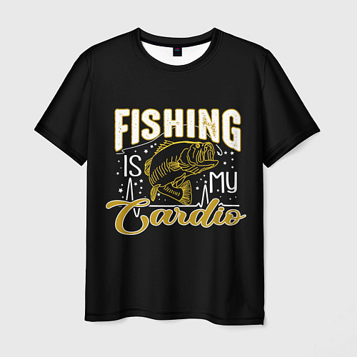 Мужская футболка Fishing is my Cardio / 3D-принт – фото 1
