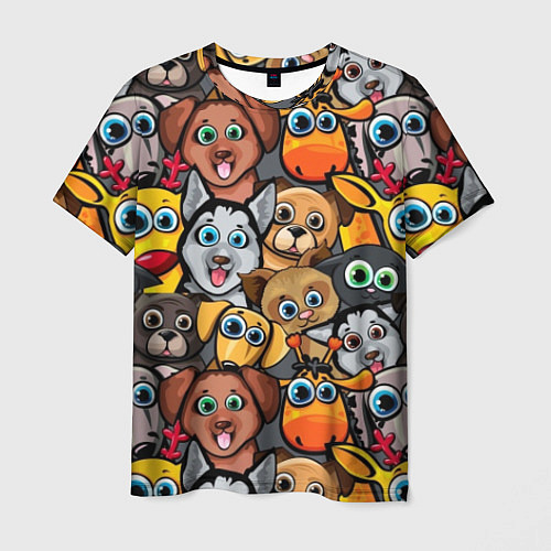 Мужская футболка Веселые собаки / 3D-принт – фото 1