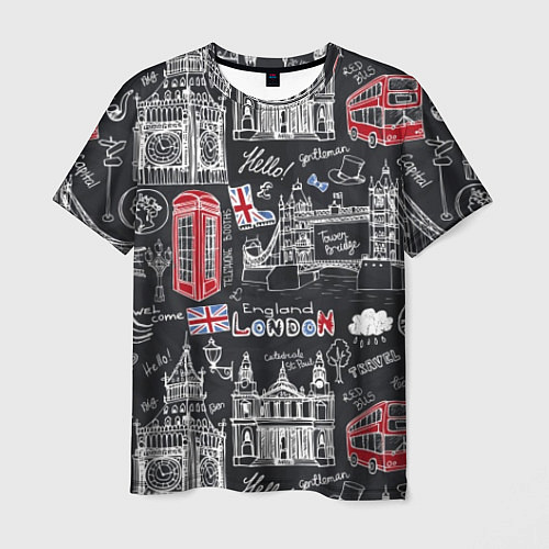 Мужская футболка Привет Лондон / 3D-принт – фото 1