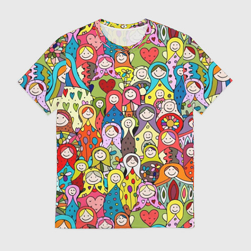 Мужская футболка Весёлые матрешки / 3D-принт – фото 1