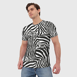 Футболка мужская Полосы шкура зебры, цвет: 3D-принт — фото 2