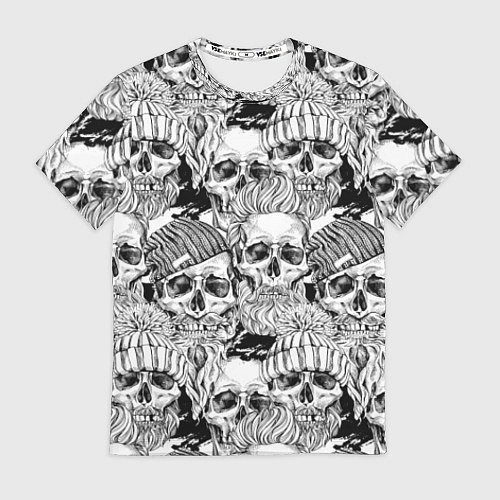 Мужская футболка Hipster skulls / 3D-принт – фото 1