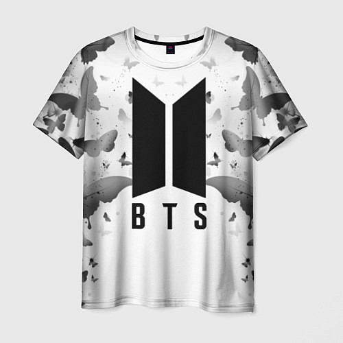 Мужская футболка BTS: Grey Butterflies / 3D-принт – фото 1