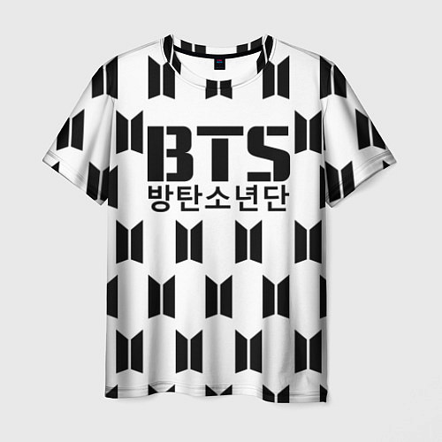 Мужская футболка BTS: White Pattern / 3D-принт – фото 1