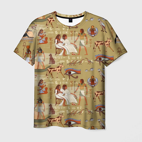 Мужская футболка Египетские фрески / 3D-принт – фото 1