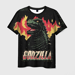 Футболка мужская Flame Godzilla, цвет: 3D-принт