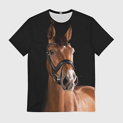 Футболка мужская Гнедой жеребец, цвет: 3D-принт