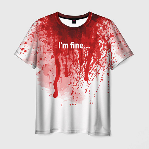 Мужская футболка Im fine halloween / 3D-принт – фото 1