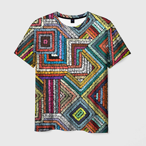 Мужская футболка Этнический орнамент вышивка / 3D-принт – фото 1