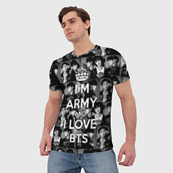 Футболка мужская I am army and I lover BTS, цвет: 3D-принт — фото 2