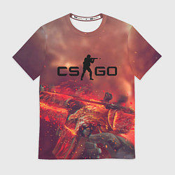 Футболка мужская CS GO logo abstract style, цвет: 3D-принт
