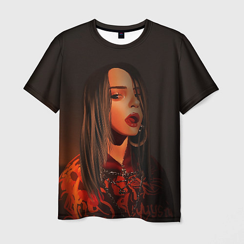 Мужская футболка Billie Eilish: Red Head / 3D-принт – фото 1