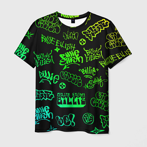 Мужская футболка BILLIE EILISH: Grunge Graffiti / 3D-принт – фото 1
