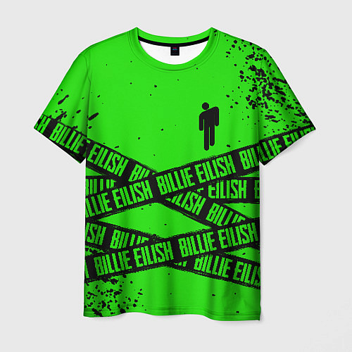 Мужская футболка BILLIE EILISH: Green & Black Tape / 3D-принт – фото 1