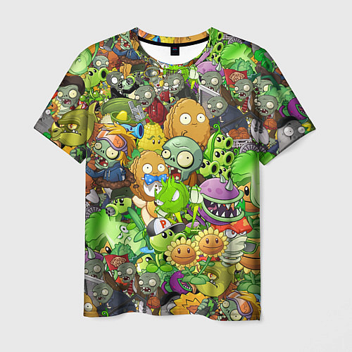 Мужская футболка PLANTS VS ZOMBIES / 3D-принт – фото 1