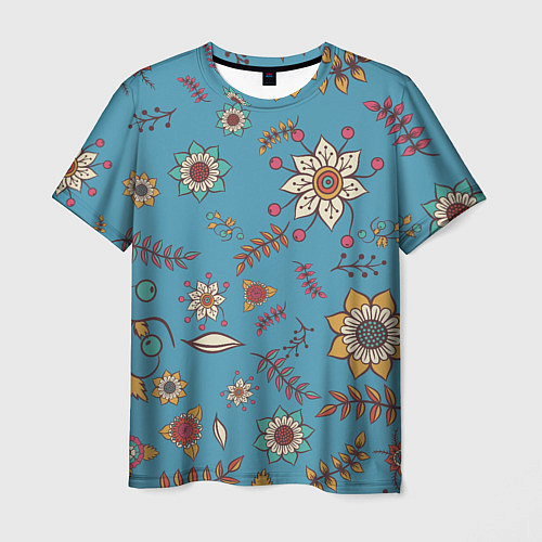Мужская футболка Цветочный рай узор / 3D-принт – фото 1
